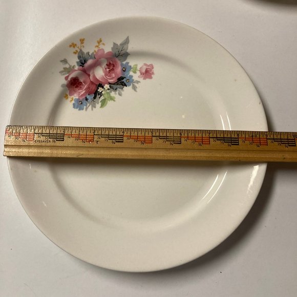 Vintage Dinner Plates (2) 9 Inches with Pink & Blue Flowers / Roses - Picture 16 of 16